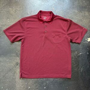 Grand Slam Golf Red Thick Polyester Polo Shirt Mens Size XL Small Snares